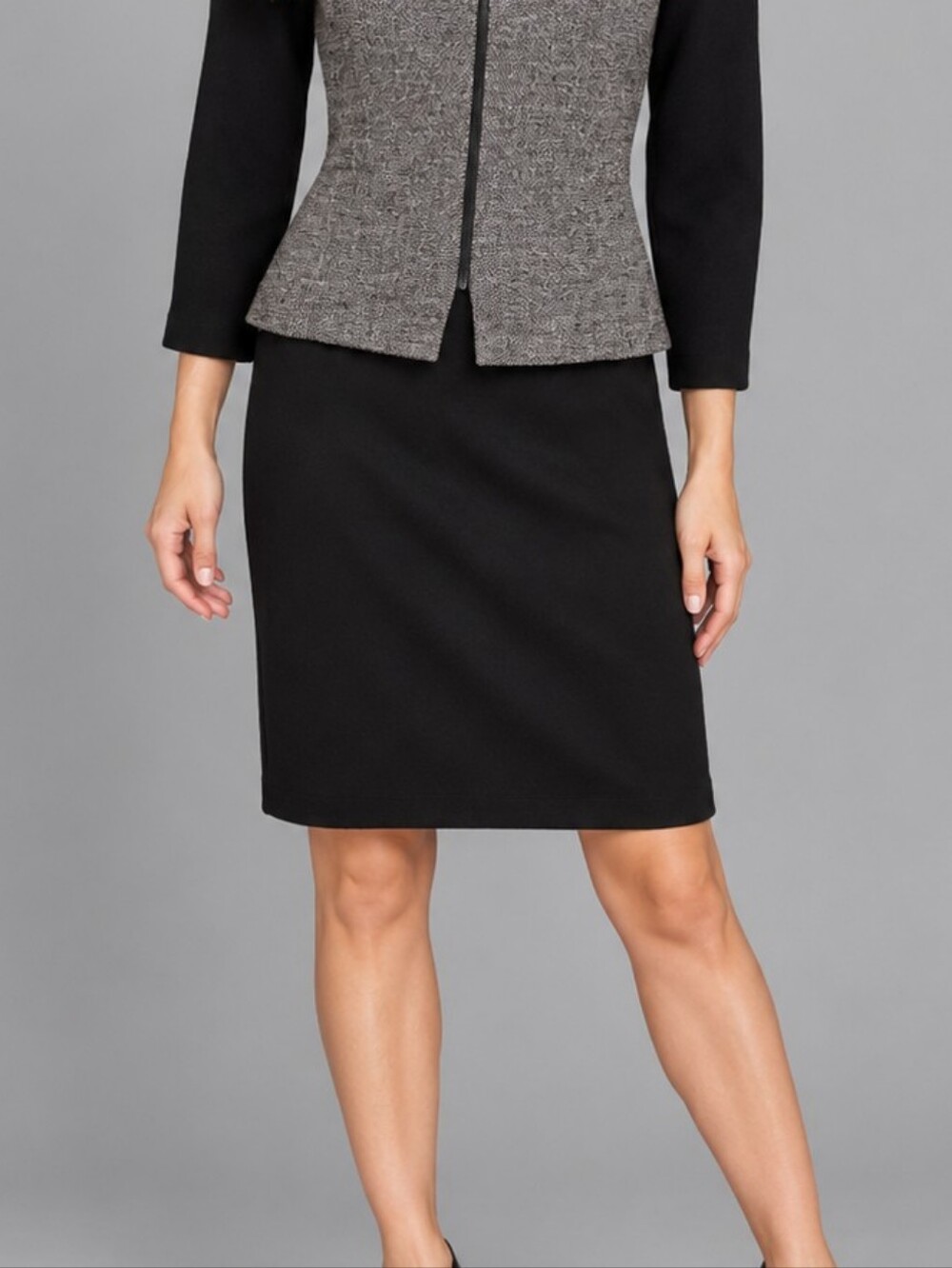 5/$25 Halogen 1990s Black Straight Pencil Dark Academia Preppy Skirt Size 2